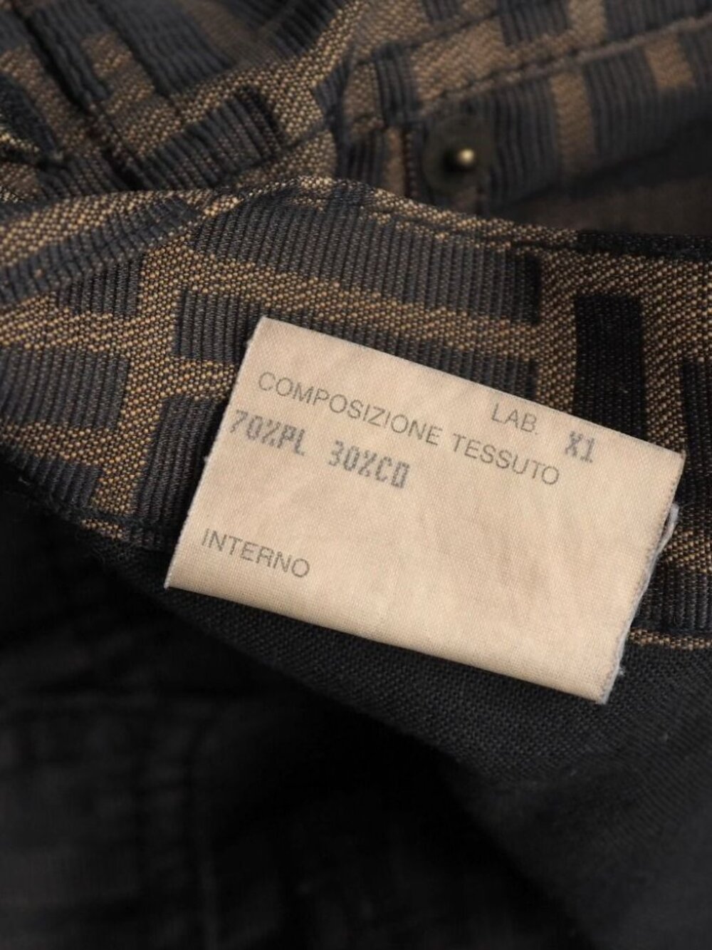 Fendi Vintage Pants 40 Zucca Tapered - Picture 9 of 9
